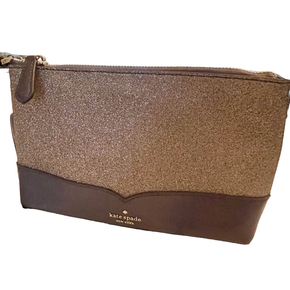 Kate Spade Blue Lola Glitter Dusk Navy PVC Small Crossbody Bag WKR00081 Zipper